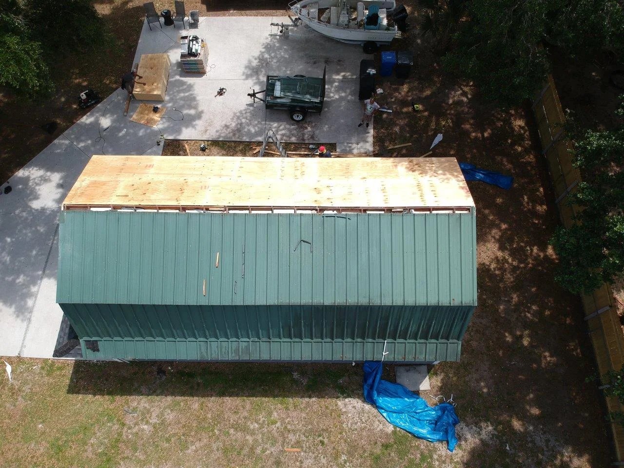 Completed residential roof - aerial