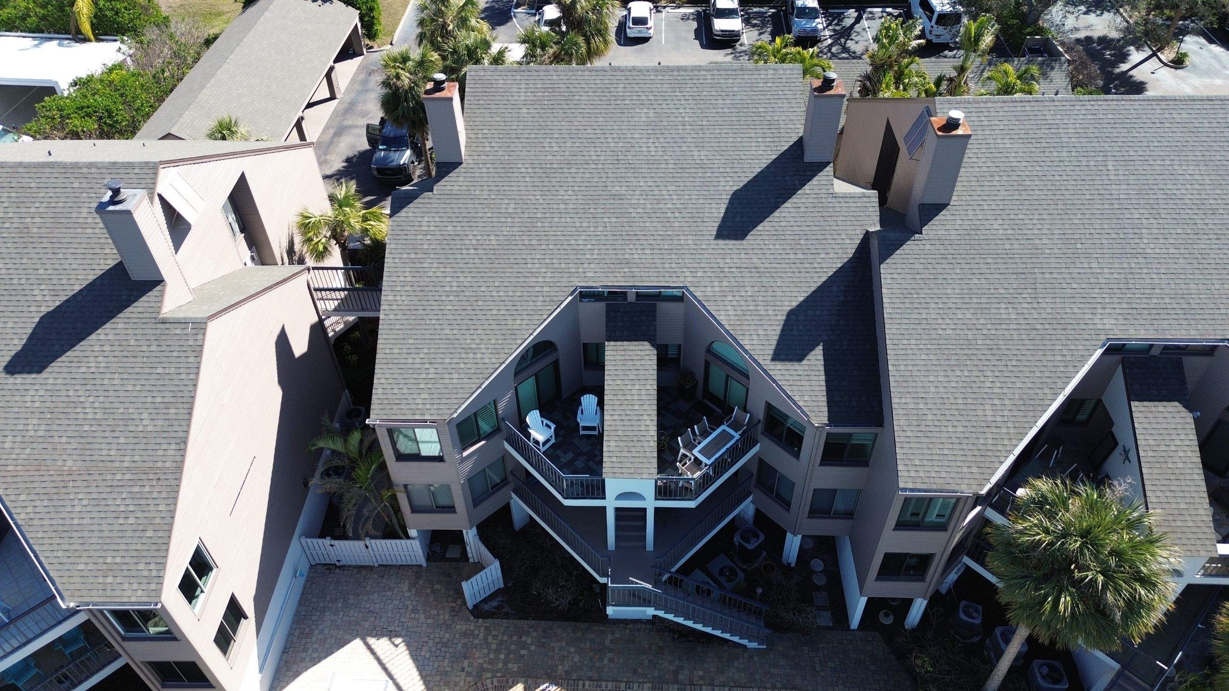 Metal roof installation aerial view — Florida Shelter Roofing project