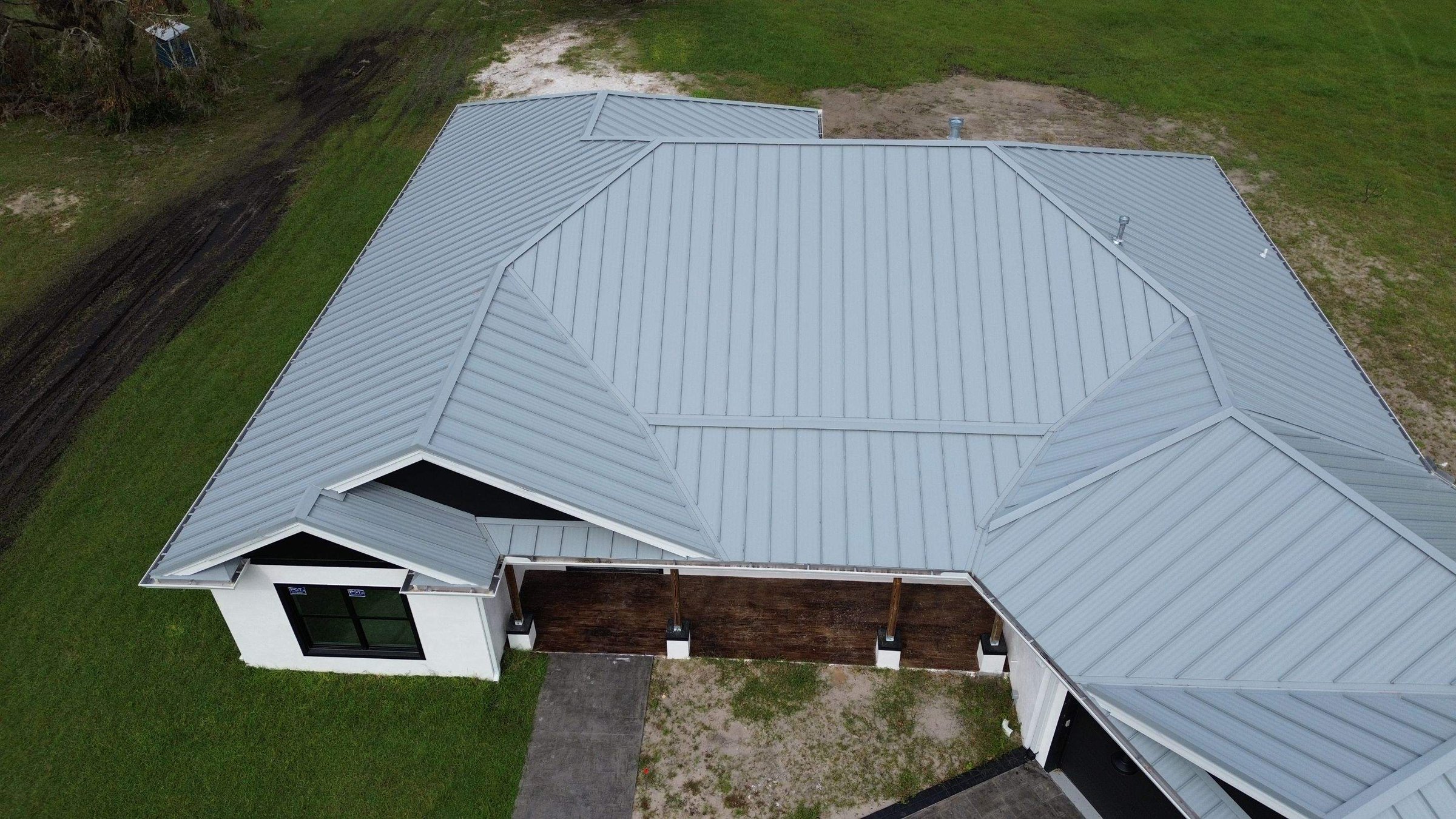 Standing seam metal roof detail — completed installation in Tampa Bay area